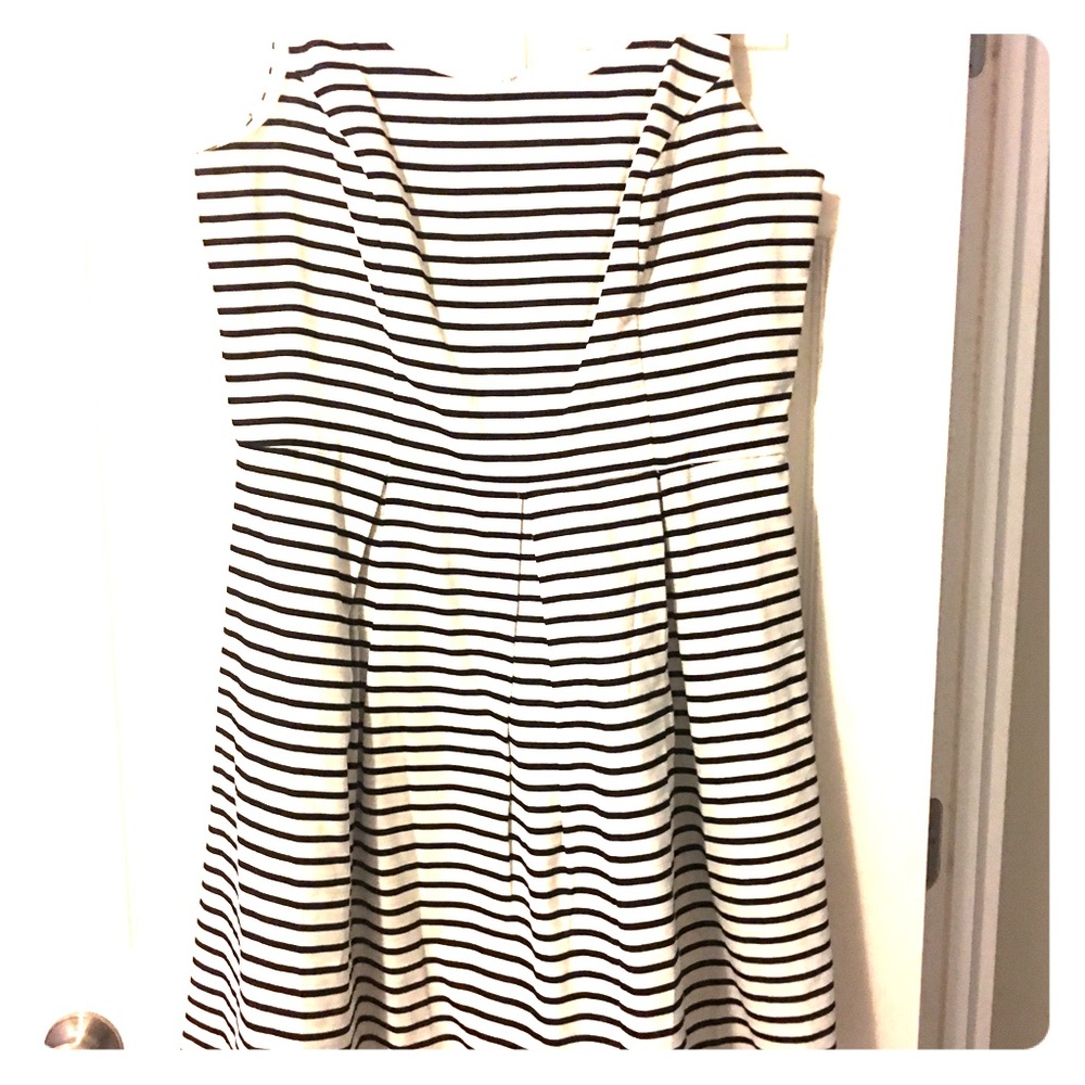Black and white striped dress